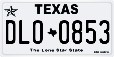 TX license plate DLO0853