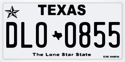 TX license plate DLO0855