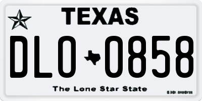 TX license plate DLO0858