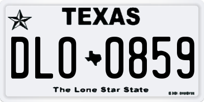 TX license plate DLO0859