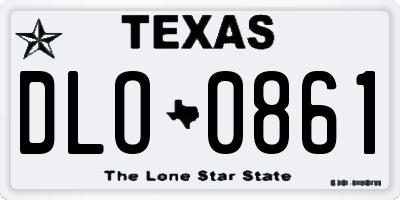 TX license plate DLO0861