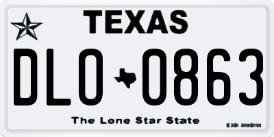 TX license plate DLO0863