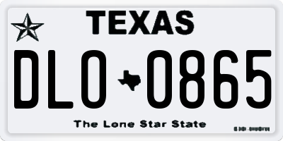 TX license plate DLO0865