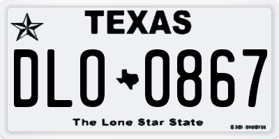 TX license plate DLO0867