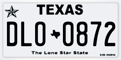 TX license plate DLO0872