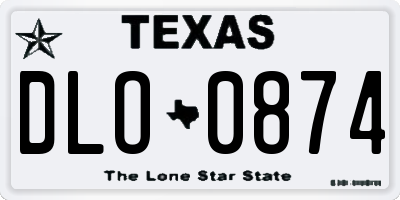 TX license plate DLO0874