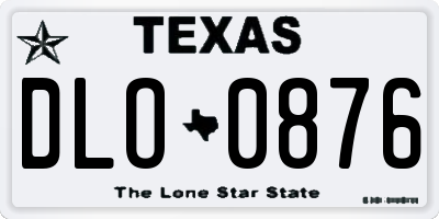 TX license plate DLO0876