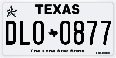 TX license plate DLO0877
