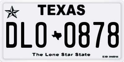 TX license plate DLO0878