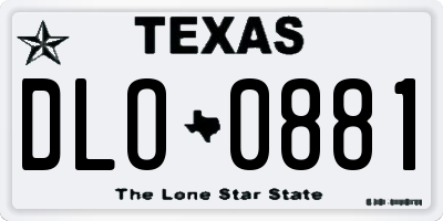 TX license plate DLO0881