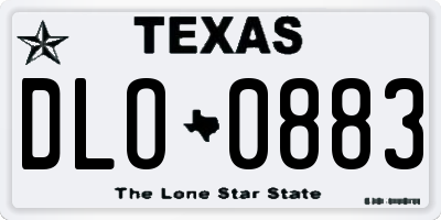 TX license plate DLO0883