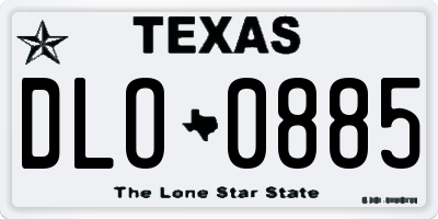 TX license plate DLO0885