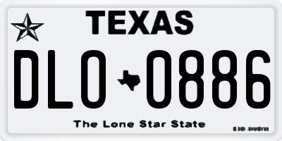 TX license plate DLO0886