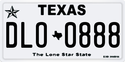 TX license plate DLO0888