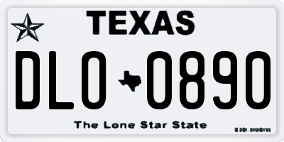 TX license plate DLO0890