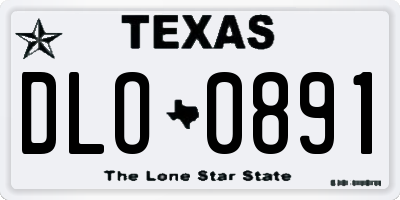 TX license plate DLO0891