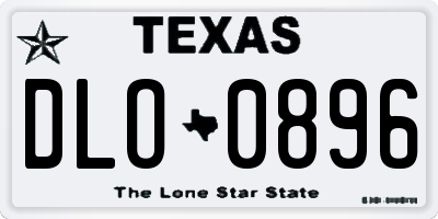 TX license plate DLO0896
