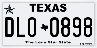 TX license plate DLO0898