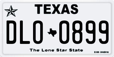 TX license plate DLO0899