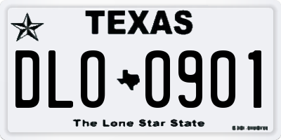 TX license plate DLO0901