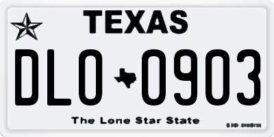 TX license plate DLO0903