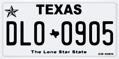 TX license plate DLO0905