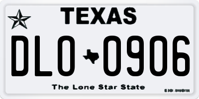 TX license plate DLO0906