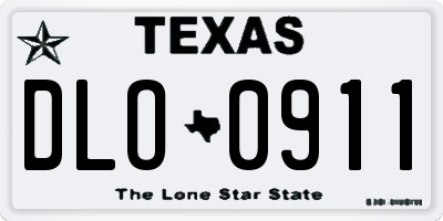 TX license plate DLO0911