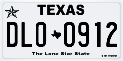 TX license plate DLO0912