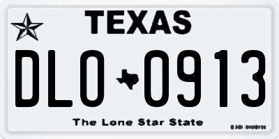 TX license plate DLO0913
