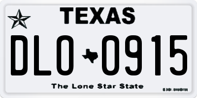 TX license plate DLO0915