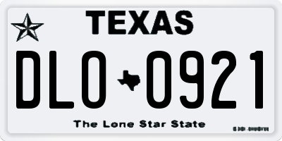 TX license plate DLO0921