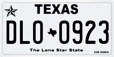 TX license plate DLO0923
