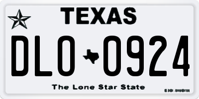 TX license plate DLO0924