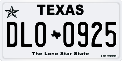 TX license plate DLO0925