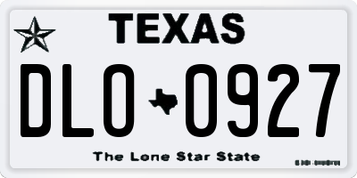 TX license plate DLO0927