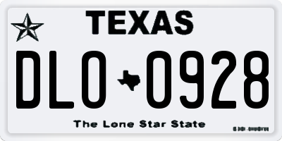 TX license plate DLO0928