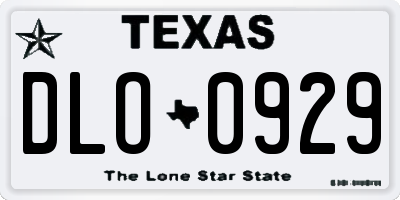 TX license plate DLO0929