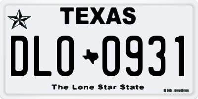 TX license plate DLO0931