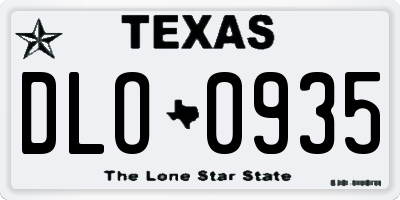 TX license plate DLO0935