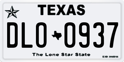TX license plate DLO0937