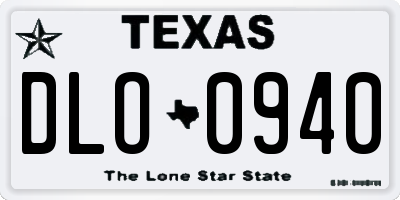 TX license plate DLO0940