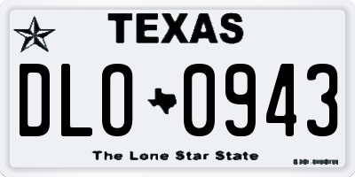 TX license plate DLO0943