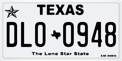 TX license plate DLO0948