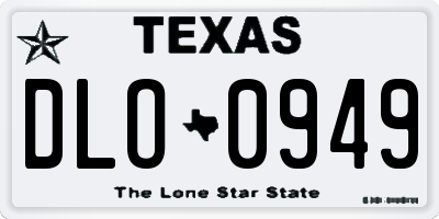 TX license plate DLO0949