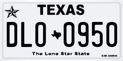 TX license plate DLO0950