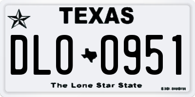 TX license plate DLO0951