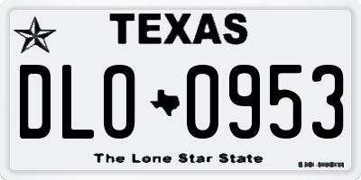 TX license plate DLO0953