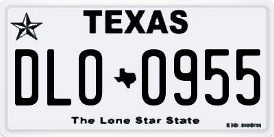 TX license plate DLO0955