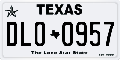 TX license plate DLO0957